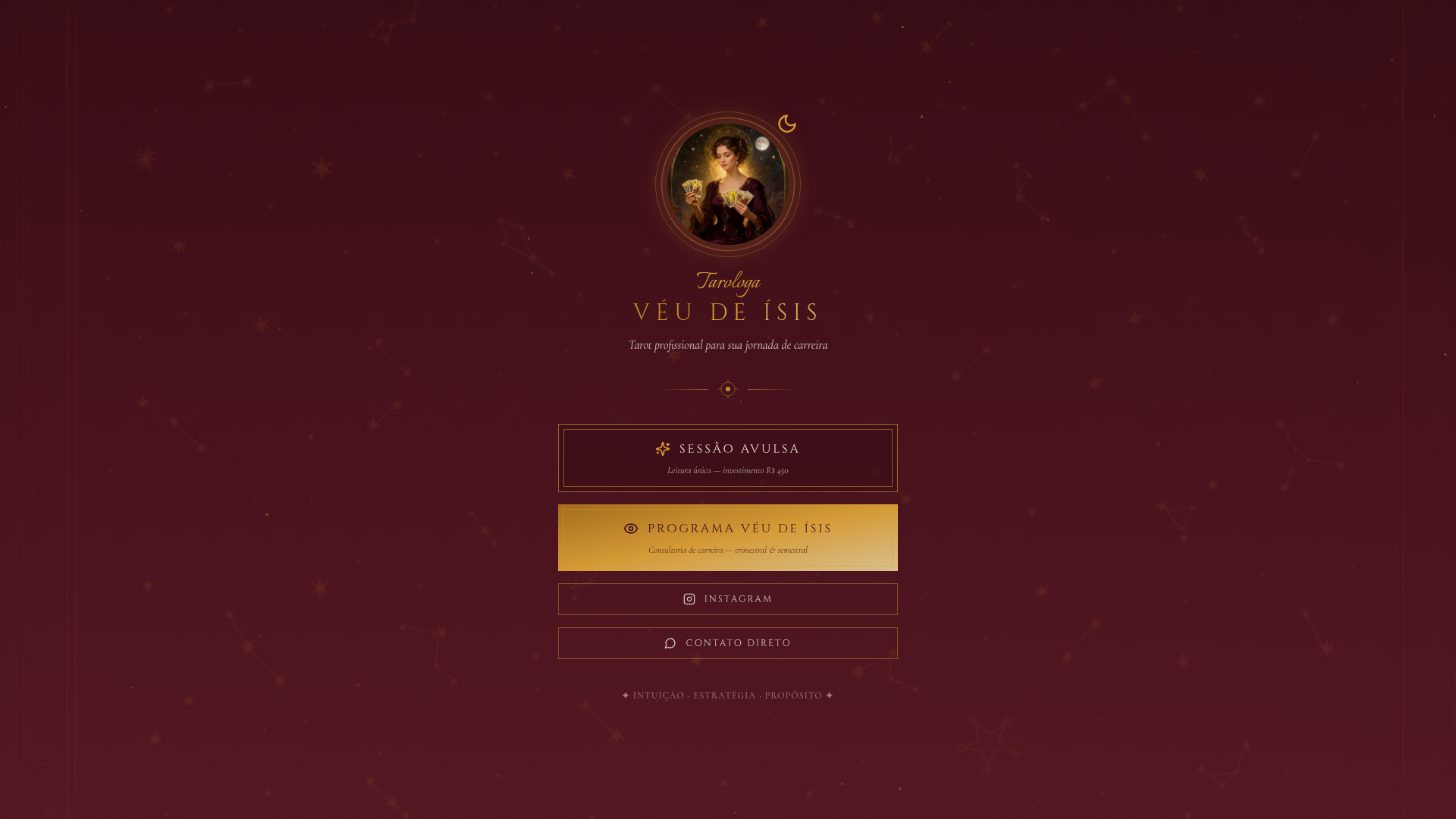 Bio link Véu de Ísis — desktop